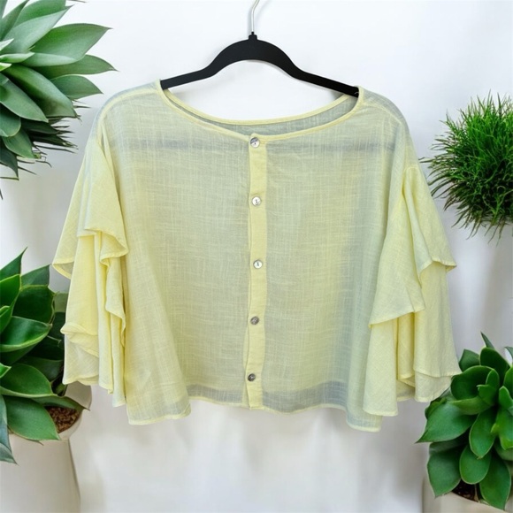 RESERVED!
Anthropologie Lilka Florescent Yellow Wing Top - Picture 4 of 4